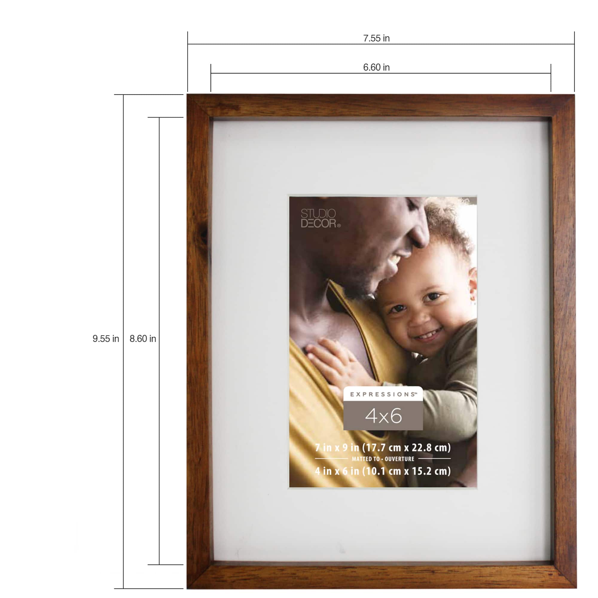 Expressions™ Walnut Thin Frame with Mat by Studio Décor